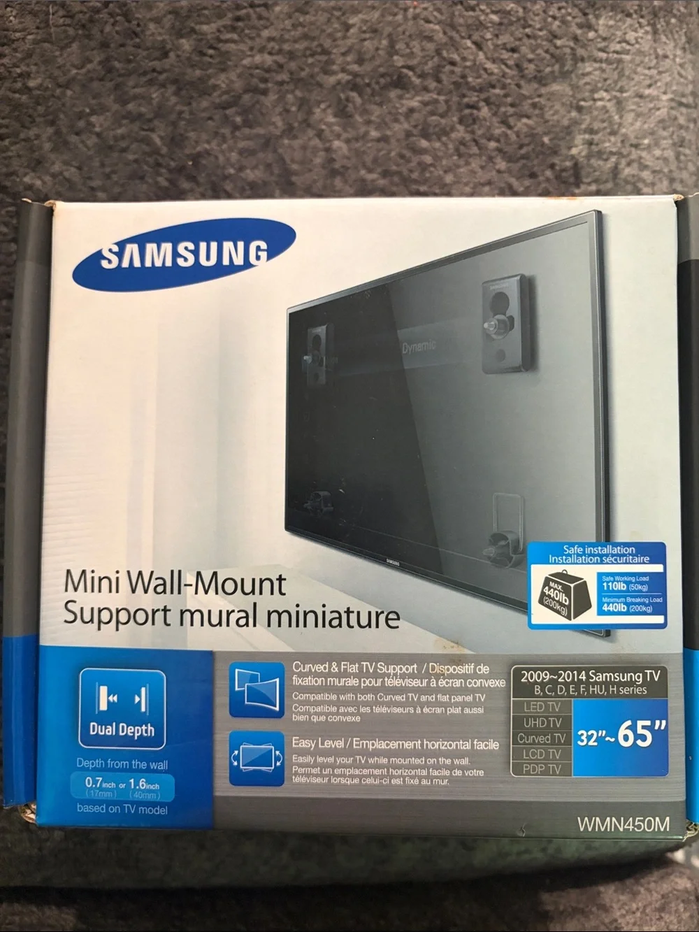 Samsung Mini Wall-Mount Bracket — White and Blue Accents